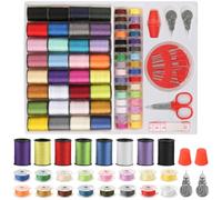 70 Pcs Sewing Thread Set, 32 Colors Polyester Thread with 32 Same Color Bobbins Needles and Threaders, 45m/50yds per Roll, Cotton Thread for Sewing Machine, Emergency, Travel and DIY