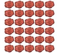 70 Pcs Wax Seal Stickers for Weddings, Self-Adhesive Envelope Seals, Red Metallic Rose Design, 1.18 in (3 cm) Diameter, Ideal for Wedding Decorations and Invitations