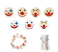 70 Pcs Wooden Beads Smile Face 20mm Round Natural Wooden Beads for DIY, Jewelry Craft Making, Crafting, Handmade Decorations, Wooden Decorative Beads (Style2)