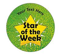 70 Personalised Holographic Sparkly Star Of The Week Motivational School Praise Teachers Reward Stickers 37mm Primary Teaching Services…
