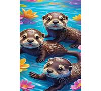 70 Piece Jigsaw Puzzle for Adults Flower Otter - Fun Challenges & Brainteasing Adult Jigsaws - Puzzle Games 70 Piece