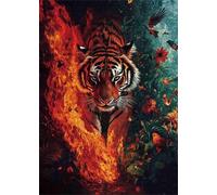70 Piece Jigsaw Puzzles for Adults Animal Tiger Flower Puzzle Fun Challenges Perfect for Relaxation Letter Printed on Back Interlock Perfectly No Dust for Men Women Elders Seniors 7.9 x 5.9 inch