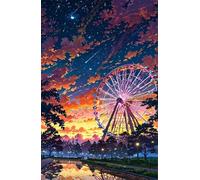70 Piece Jigsaw Puzzles for Adults, Ferris Wheel Scenery Classic Puzzle, 7.9x5.9 inch, Premium Interlocking No Dust, Family Indoor Activity