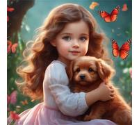 70 Piece Jigsaw Puzzles for Adults, Impossible Hard Difficult Challenging jigsaw puzzle 70 pieces adult Puzzles Classic Educational Games 45x45cm, Girl Hugs Dog