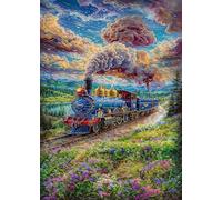 70 Piece Jigsaw Puzzles for Adults Landscape Train Flowers Challenging Puzzle Educational Games Puzzle for Adults 70 Pieces Family Game Great Gift Idea, 7.9 x 5.9 inch