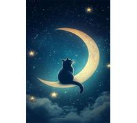 70 Piece Jigsaw Puzzles for Adults Moon Animal Cat, Educational Games, Challenging & Brainteasing for Men Women Elders Seniors, Puzzle 70 Pieces