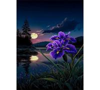 70 Piece Jigsaw Puzzles for Adults, Purple Iris Flower Classic Puzzle, 7.9x5.9 inch, Premium Interlocking No Dust, Family Indoor Activity