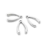70 Pieces Antique Silver Tone Jewellery Charms Craft Art Making Crafting Beading Supplies T5CH6N Wish Bone