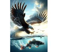 70 Pieces Jigsaw Puzzles For Adults Educational Game Challenge Toy Gifts 70 piece puzzles for adults Family Activity Game Puzzle Eagle Catching Fish