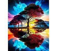 70 Pieces Jigsaw Puzzles For Adults Educational Game Challenge Toy Gifts 70 piece puzzles for adults Family Activity Game Puzzle Colorful Tree Reflections