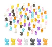 70 Pieces Mini Rhinoceros Animals Luminous Mini Resin Animals for Dollhouse Micro Fairy Garden Landscape Aquarium Birthday Decorations