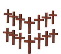 70 Pieces Wood Cross Pendants DIY Cross Charms Natural Wood Cross Party Crafts DIY Jewelry Projects (Color 1)