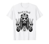 70’s Rock’n’Roll-Peace Movement Value Graphic T-Shirt, Men, White, XL