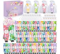 70 SETS Hand Cream Gift Set - 210PCS Christmas Mini Hand Cream for Women, 70 PACK Small Organza Bags & Thank You Cards,Plant Fruit Flavour Daily Moisturising Cream,Travel Hand Lotion Bulk(1400ml)