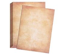 70 Sheets Vintage Letter Papers, Old Looking/Vintage Design Craft Certificate Document Paper, Antique Aged Writing Papers Similar to Parchment Paper for Vintage Invites Letters- Dark Yellow