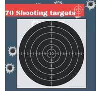 70 Shooting Targets: 8.5" x 8.5" | Silhouette black | firearms, airsoft, BB, rifles, pellet guns , archery |