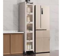 70" Tall Narrow Kitchen Pantryrage Cabinet on Wheels - Freestanding Whiterage Solution with Clear Doors for Kitchen, Living Room & Dining Room - 25CM Wide