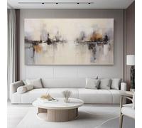 70 x 50 cm Apricot Unframed Canvas Wall Art, Abstract Modern Urban printing Canvas Poster Pictures for Living Room Bedroom Home Office Wall Decorations