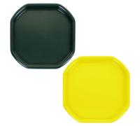 70 x 70 Heavy-Duty Mixing Tray Set of 2 - Octagon DIY & Craft Trays with High Walls For Mortar, Cement Mixing, Paint, Water Play and Sensory Activities - (Lime Green & Yellow)