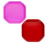 70 x 70 Heavy-Duty Mixing Tray Set of 2 - Octagon DIY & Craft Trays with High Walls For Mortar, Cement Mixing, Paint, Water Play and Sensory Activities - (Red & Pink)