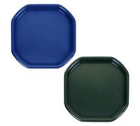 70 x 70 Heavy-Duty Mixing Tray Set of 2 - Octagon DIY & Craft Trays with High Walls For Mortar, Cement Mixing, Paint, Water Play and Sensory Activities - (Blue & Dark Green)