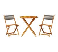 Garden Dining Set 5 Piece Table and Chair Polypropylene and Solid Wood vidaXL