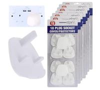 70 x Electrical Plug - Socket Protector Baby Shock Safety Main Covers | Security 3 Pin Home & School Child Proof Outlet Gaurd | White Proofing Cap with Tight Grip - 70 Pack