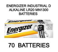 70 x ENERGIZER INDUSTRIAL D ALKALINE LR20 PROFESSIONAL MN1300 BATTERIES 1.5 V