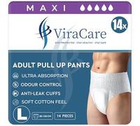 70 x Incontinence Maxi Pants Women and Men | Adult Pull Ups | Adult Nappies | Maxi Absorbency and Odour Free | Adults Pants | Waist Size Large 80-156 cm | (Large, 5 Packs of 14)