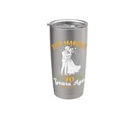 70 Years Ago Just Married Still Going Strong Anniversary Stainless Steel Insulated Tumbler
