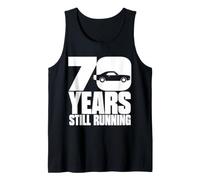 70 Years Still Running Classic Automobile Silhouette Tank Top