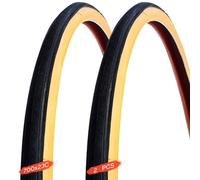 700 23c Tires Set of 2 Yellow Side 700 x 23c Road Bike Puncture-Free Tires 700x23c 23-622 Clincher for Front and Rear Bicycle Wheels