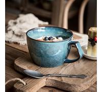 700 ML Large Coffee Mug Ceramic Soup Mug with Handle,Coffee Tea Cup Cereal Bowls Soups Ramen Salad Bowl Coffee Cappuccino Cup,Dishwasher Safe & Oven Safe (Sydney Blue)