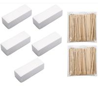700 Pack Wax Strips Paper & Waxing Sticks Kit for Smooth,Painless Hair Removal | Facial Wax Strips for Women - 500pcs Non-Woven Paper Sheets & 200 Wooden Sticks for Body Hair Facial Removal