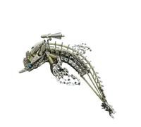 700+PCS 3D Metal Mechanical Dolphin Model Kit, Steampunk Ocean Animal Sculpture, DIY Assembly Collectible Ornament for Adults Enthusiasts
