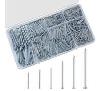 700 Pcs Assorted Nails, Masonry Nails Zinc Plated, 6 Sizes Wall Nails for Wood,Short & Long Flat Head Headless Head Iron Nails for Hanging Picture Frame Mirror Woodworking Repair DIY