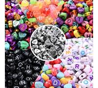 700 Pcs Letter Beads - 7 Color Acrylic Heart Shape Alphabet Beads For Bracelet Making, friendship bracelet letter beads, coloured letter beads for crafts Jewelry Making DIY Necklace Bracelet Key Chain