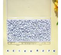 700 PCS Vowels Letter Beads for Bracelets,A E I O U R N S T 4x7 mm Box White Bulk Round Acrylic Vowels Alphabet Beads for Jewelry Making Beads DIY Decoration Accessories Stuff