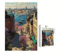 700 Piece Jigsaw Puzzle for Adults, Italy & City Premium Wooden Puzzles with Poster, Classic Cut, Interlocking Pieces for Home Decor & Mindfulness 20 x 15 in - Aged 14+ Only (Not a Toy) P3#761