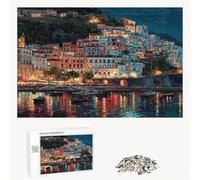 700 Piece Jigsaw Puzzle for Adults, Italy & Small Town Premium Wooden Puzzles with Poster, Classic Cut, Interlocking Pieces for Home Decor & Mindfulness 20 x 15 in - Aged 14+ Only (Not a Toy) P3#122