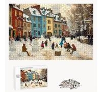 700 Piece Jigsaw Puzzle for Adults, Winter & City Premium Wooden Puzzles with Poster, Classic Cut, Interlocking Pieces for Home Decor & Mindfulness 20 x 15 in - Aged 14+ Only (Not a Toy) P3#208