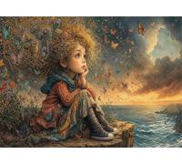 700 Piece Jigsaw Puzzles for Adults, Girl Cliff Ocean Classic Puzzle, 20.5x15 inch, Premium Interlocking No Dust, Family Indoor Activity