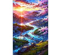 700 Piece Jigsaw Puzzles for Adults Sunrise Rivers Flowers Challenging Puzzle Educational Games Puzzle for Adults 700 Pieces Family Game Great Gift Idea, 20.5 x 15 inch