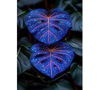 700 Piece Jigsaw Puzzles for Adults, Tropical Blue Leaves 20.5x15 inch, Challenging Brain Teaser Puzzle, Premium Cardboard Hobby Gift for Adults & Seniors