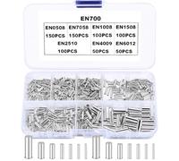 700 Piece Wire End Ferrules Set, 10-22 AWG Uninsulated Wire End Ferrules Assortment for DIY Electrical Splicing Project, 0.5 mm² 0.75 mm² 1 mm² 1.5 mm² 2.5 mm² 4.0 mm² 6.0 mm²