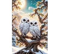 700 Pieces Jigsaw Puzzles for Adults,Family Challenging Puzzle Game,Fun Intellectual Art puzzles for Decompression and Home Decor Winter White Owls(20.5x14.9 inch)