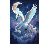 700 Pieces Jigsaw Puzzles for Adults,Family Challenging Puzzle Game,Fun Intellectual Art puzzles for Decompression and Home Decor Moon Angel Unicorn(20.5x14.9 inch)