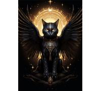 700 Pieces Jigsaw Puzzles for Adults,Family Challenging Puzzle Game,Fun Intellectual Art puzzles for Decompression and Home Decor Egyptian Angel Cat(20.5x14.9 inch)