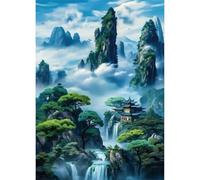 700 Pieces Jigsaw Puzzles for Adults,Family Challenging Puzzle Game,Fun Intellectual Art puzzles for Decompression and Home Decor Misty Mountain Pavilion(20.5x14.9 inch)