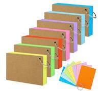 700 Sheets Colored Index Cards with Rings - A7 Size Double-Sided Ruled&Blank Index Cards Lined Note Cards for School Office Supplies, 150GSM, 7 Colors PAP06A7MX1